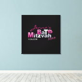 LIEBE & KISSES Hot Pink Bat Mitzvah Sign-In Board Leinwanddruck (Insitu (Holzboden))
