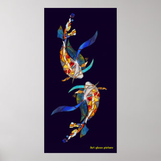 Liebe Kissing Koi Fisch Hochzeitplakat Poster