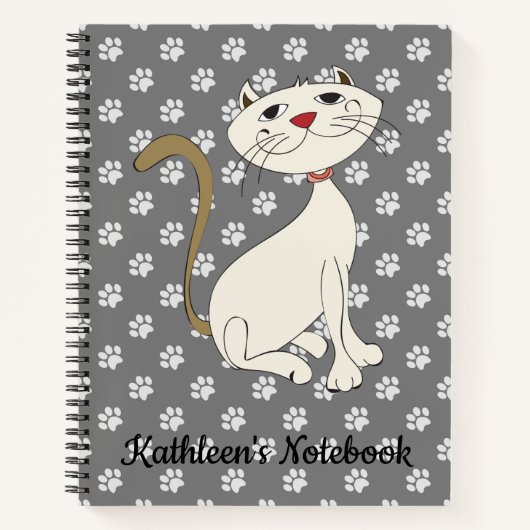 Liebe Kitty Cat | Text anpassen | Blau Notizblock (Vorderseite)