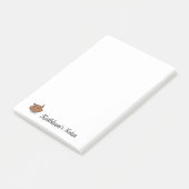 Liebe Kitty Cat | Text anpassen | Braune Katze Post-it Klebezettel (angewinkelt)