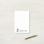 Liebe Kitty Cat | Text anpassen | Gray Kitty Post-it Klebezettel (Auf Schreibtisch)