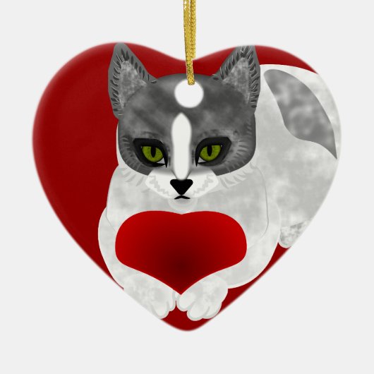 Liebe Kitty Keramik Ornament (Vorne)