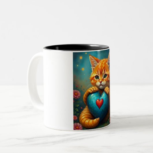 Liebe Kitty Zweifarbige Tasse (Vorderseite Links)