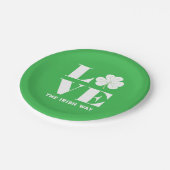 Liebe Kleeblatt Kleiner Text für den benutzerdefin Pappteller (Schrägansicht)