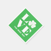 Liebe Kleeblatt Kleiner Text für den benutzerdefin Serviette (Ecke)