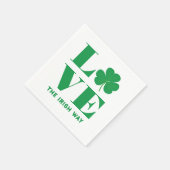 Liebe Kleeblatt Kleiner Text in der irischen Schri Serviette (Ecke)