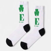 Liebe Kleeblatt Kleiner Text in der irischen Schri Socken (Linkes Detail)