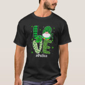 LIEBE Kleeblatt Leopard Kariert St Pattys Day Poli T-Shirt (Vorderseite)