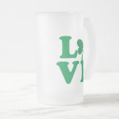 Liebe-Kleeblatt Mattglas Bierglas (VorderseiteRechts)