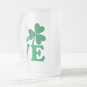 Liebe-Kleeblatt Mattglas Bierglas (Vorderseite Links)