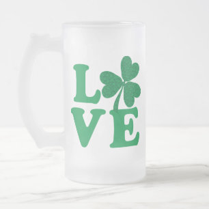 Liebe-Kleeblatt Mattglas Bierglas