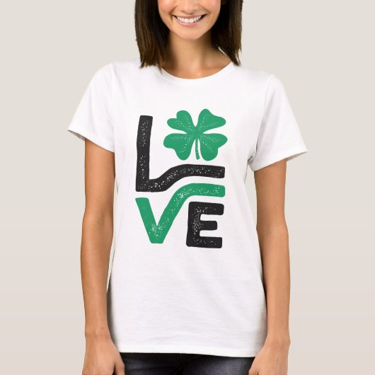 Liebe Kleeblatt Saint Patrick's Day T-Shirt (Vorderseite)