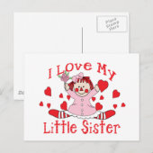 Liebe kleine Schwester Postkarte (Vorne/Hinten)