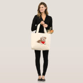 Liebe Kleiner Hund mit Herztote Tasche - Romantik (Vorderseite (Model))