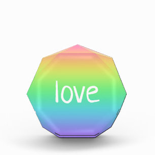 Liebe Kleiner Octagon-Rainbow-Acrylblock Fotoblock