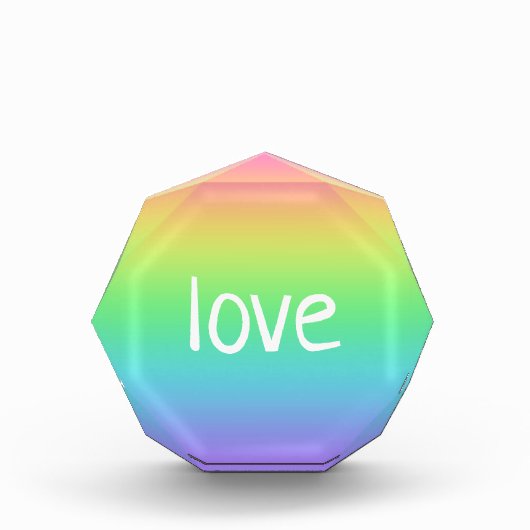 Liebe Kleiner Octagon-Rainbow-Acrylblock Fotoblock (Vorderseite)