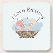 Liebe Knittergarnschale Getränkeuntersetzer (Vorderseite)