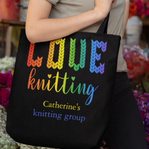 Liebe Knittern Farbige Niedliche Knittergruppe Tasche