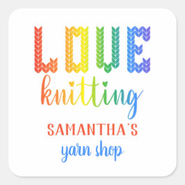Liebe Knittern Farbiger Niedlicher Name Quadratischer Aufkleber