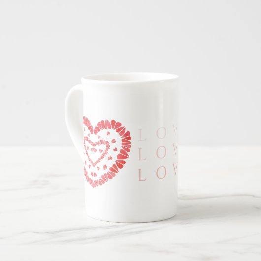 LIEBE Knochen China Tasse (Vorderseite Links)