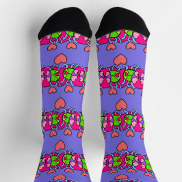Liebe knöpft Niedliche Herzen und Streifen Socken
