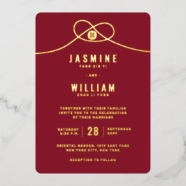 Liebe Knot Gewerkschaft doppeltes Glück Chinesisch Folieneinladung