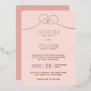 Liebe Knot Gewerkschaft doppeltes Glück Chinesisch Folieneinladung