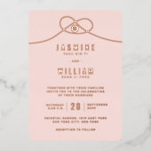 Liebe Knot Gewerkschaft doppeltes Glück Chinesisch Folieneinladung (Vorderseite)