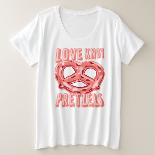 Liebe Knot Pretzel Große Größe T-Shirt (Design vorne)