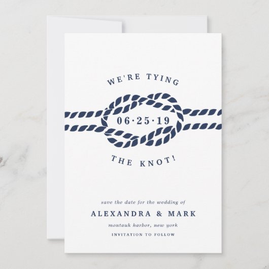Liebe Knot Save the Date Karte (Vorderseite)