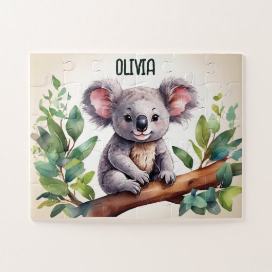 Liebe Koala Watercolor Personalisiert Puzzle (Horizontal)