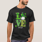 Liebe Koch Gnome Leopard St Patrick's Day Irish Sh T-Shirt (Vorderseite)
