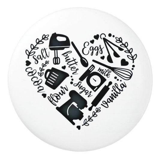 Liebe Kochen Keramikknauf (Vorderseite)