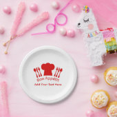 Liebe, Kochs-HutBon Appetit zu kochen Pappteller (Party)