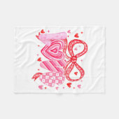 Liebe Kokette Schleife Leopard Herzen Valentinstag Fleecedecke (Vorderseite (Horizontal))