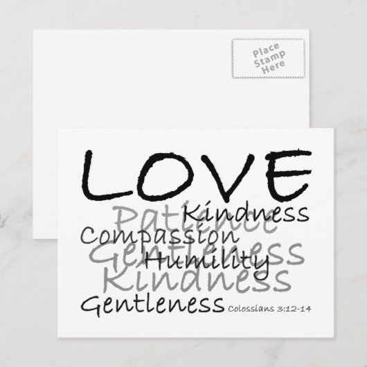 Liebe (Kolossians 3) Postkarte (Vorne/Hinten)