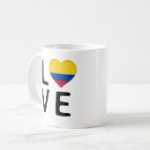 Liebe - kolumbianische Flagge Kaffeetasse (Vorderseite Links)