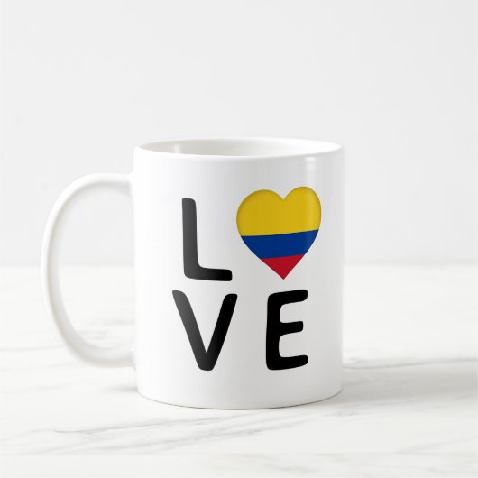 Liebe - kolumbianische Flagge Kaffeetasse (Links)