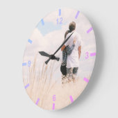 Liebe kombiniert Fotovorlage mit Ziffern Große Wanduhr (Winkel)