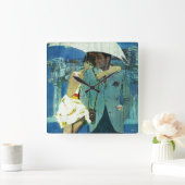 Liebe kommt an Miss Lucas Quadratische Wanduhr (Zuhause)