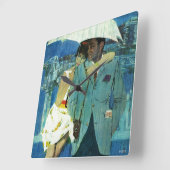 Liebe kommt an Miss Lucas Quadratische Wanduhr (Winkel)