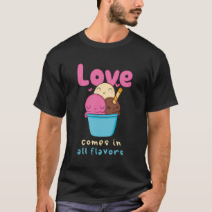 Liebe kommt in allen Geschmack Gelato Italienische T-Shirt