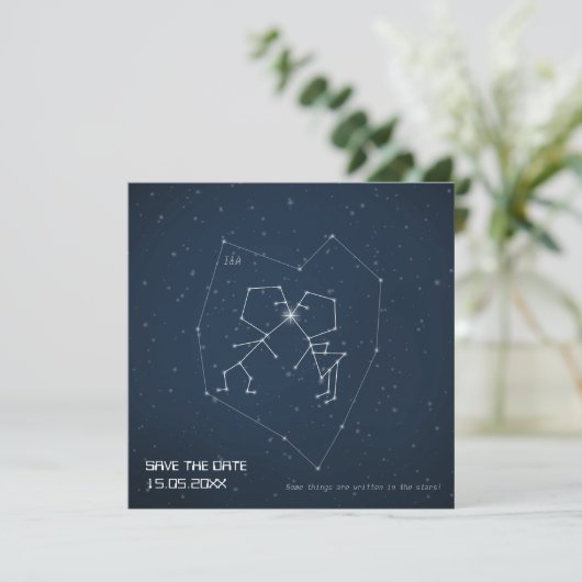 Liebe-Konstellation - Hochzeitssache Datum speiche Save The Date (Stehend Vorderseite)