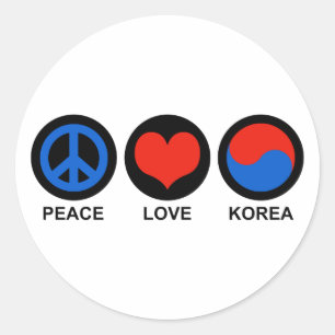 Liebe Korea Runder Aufkleber