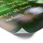 Liebe Korinther 13:7 Bibelangebot Poster (Ecke)