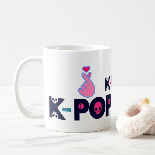 Liebe KPop Fabulous Classic White Kaffeetasse (Mit Donut)