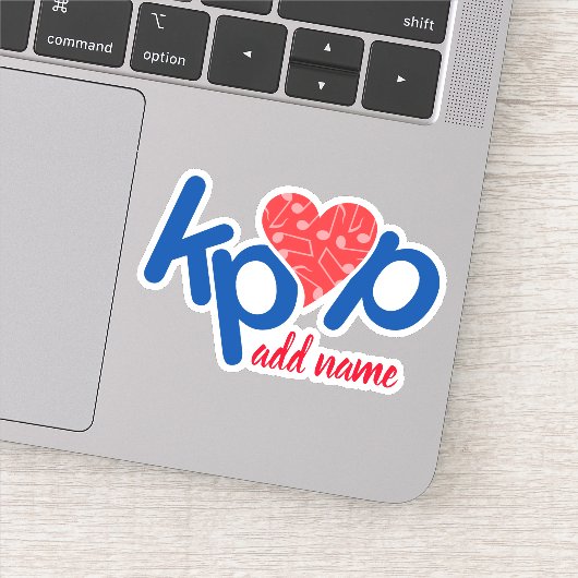 Liebe Kpop Name Sticker in Rot & Blau (Detail)