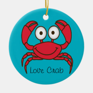 Liebe Krabben-Verzierung Rund Keramik Ornament