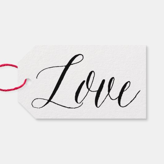 Liebe | Kraft Paper Calligraphy Gift Tag Geschenkanhänger (Rückseite Horizontal)