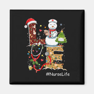 Liebe Krankenpfleger Leben Schneemann Weihnachten  Magnet